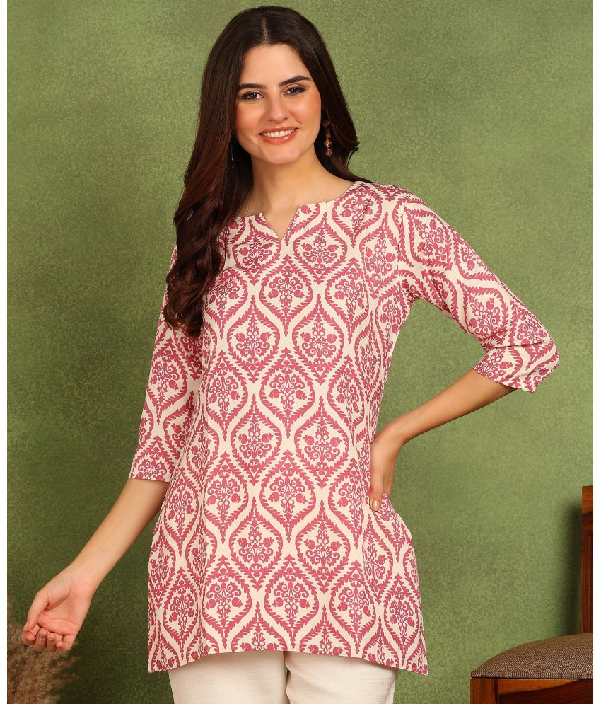     			DSK STUDIO Viscose Printed Straight Women's Kurti - Pink ( Pack of 1 )