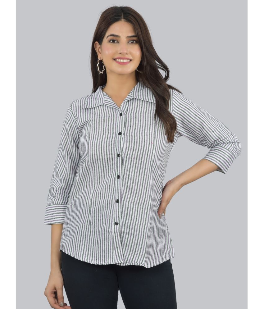     			FABISHO Grey Linen Women's Shirt Style Top ( Pack of 1 )