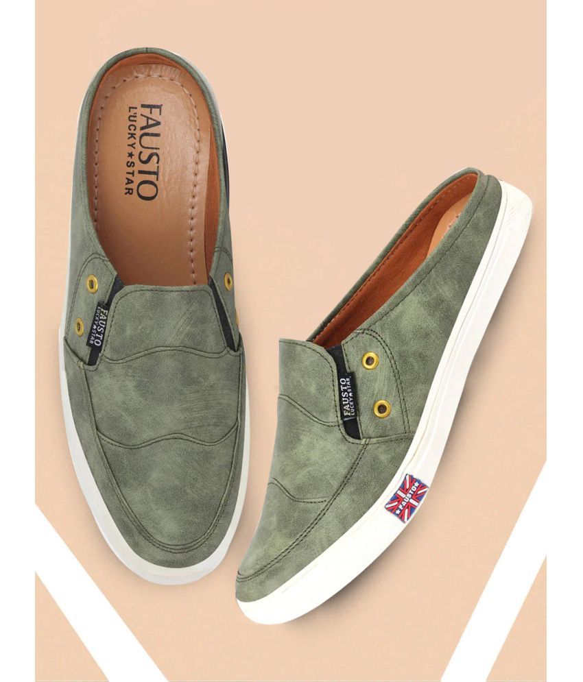     			Fausto Olive Men's Mules Shoes