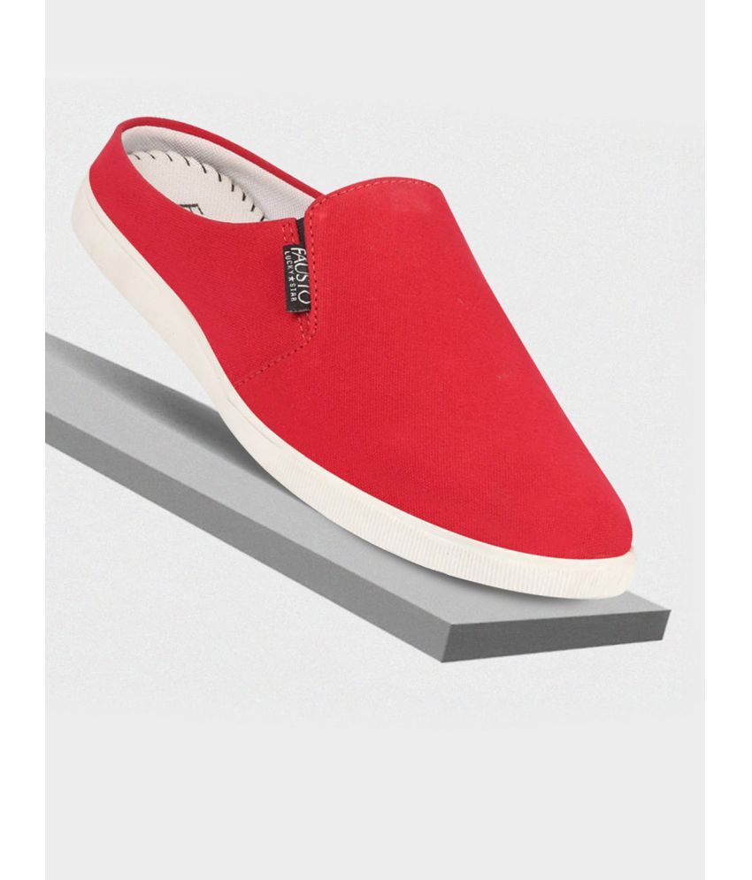     			Fausto Red Men's Mules Shoes