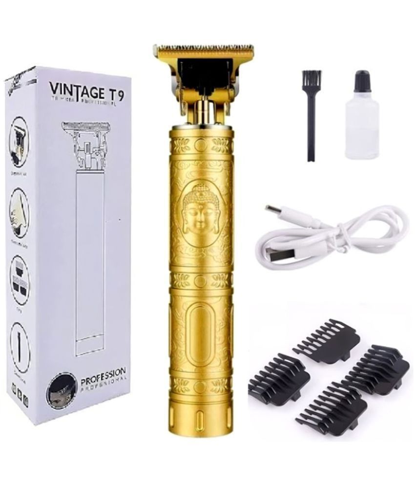     			FeiHong VINTAGE T9 Plastic Gold Cordless Beard Trimmer With 45 minutes Runtime