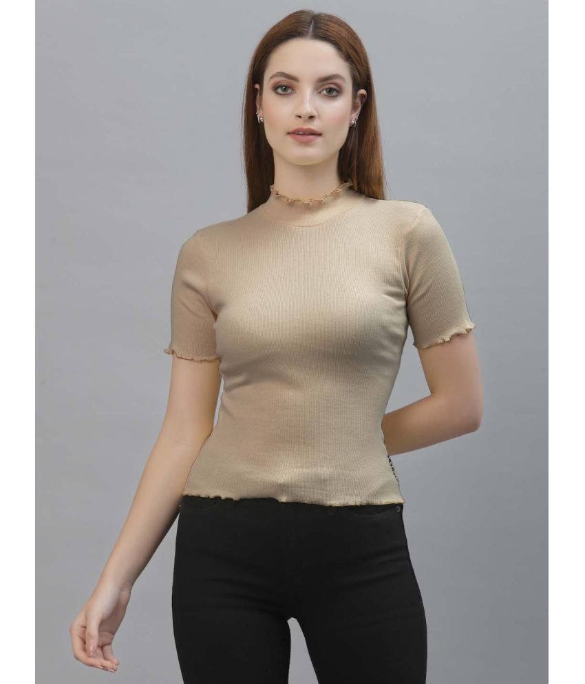     			Friskers Beige Cotton Women's Regular Top ( Pack of 1 )