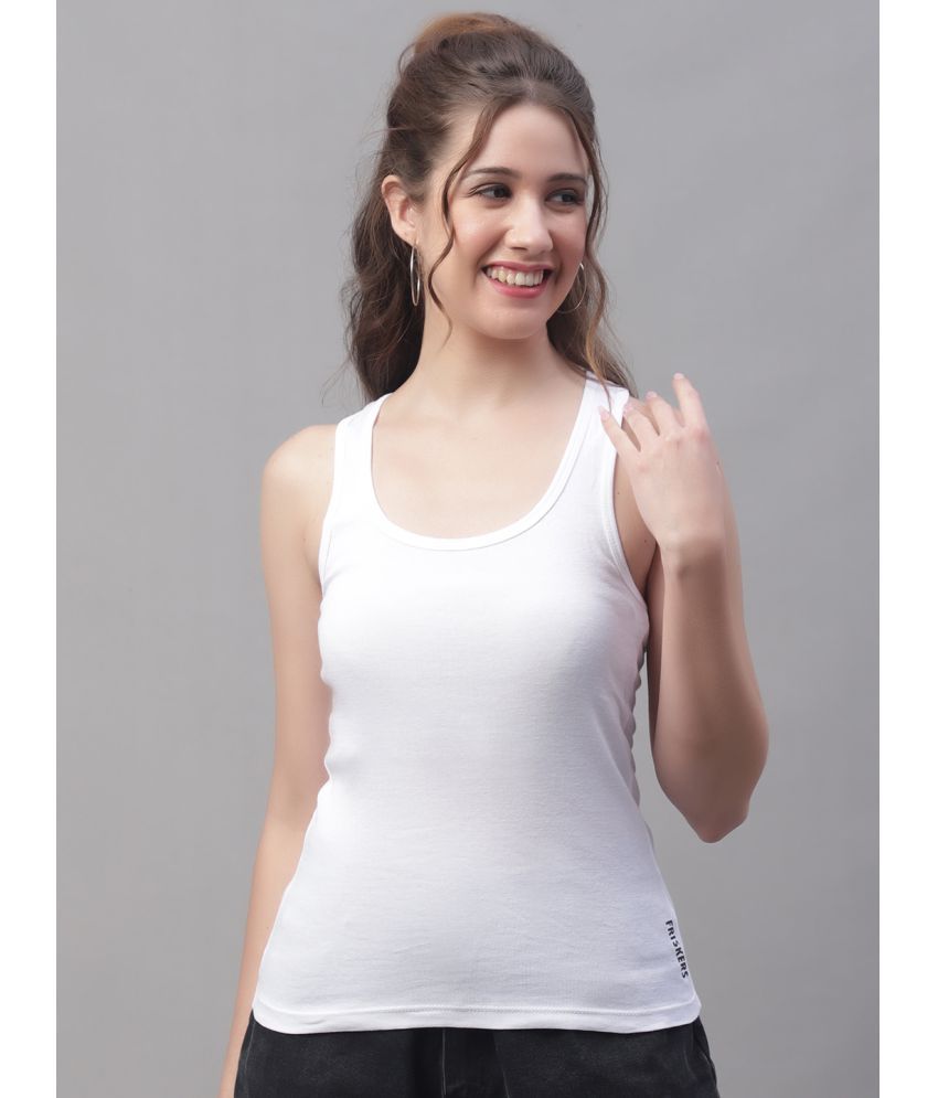     			Friskers Cotton Tanks - White Single