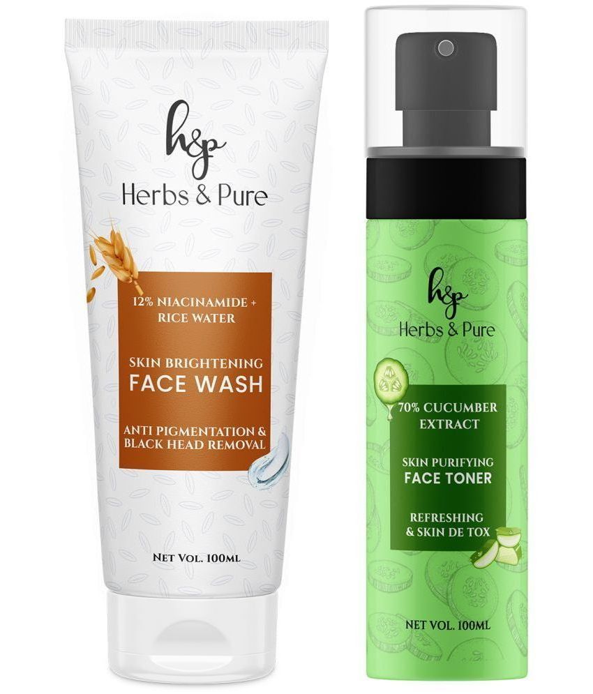     			Herbs and Pure Daily Skincare Combo - Skin Brightening Face Wash and Cucumber Face Toner (200 ML)