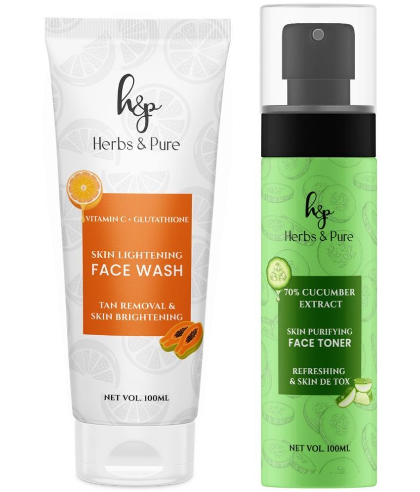     			Herbs and Pure Daily Skincare Combo - Skin Lightening Face Wash and Cucumber Face Toner (200 ML)