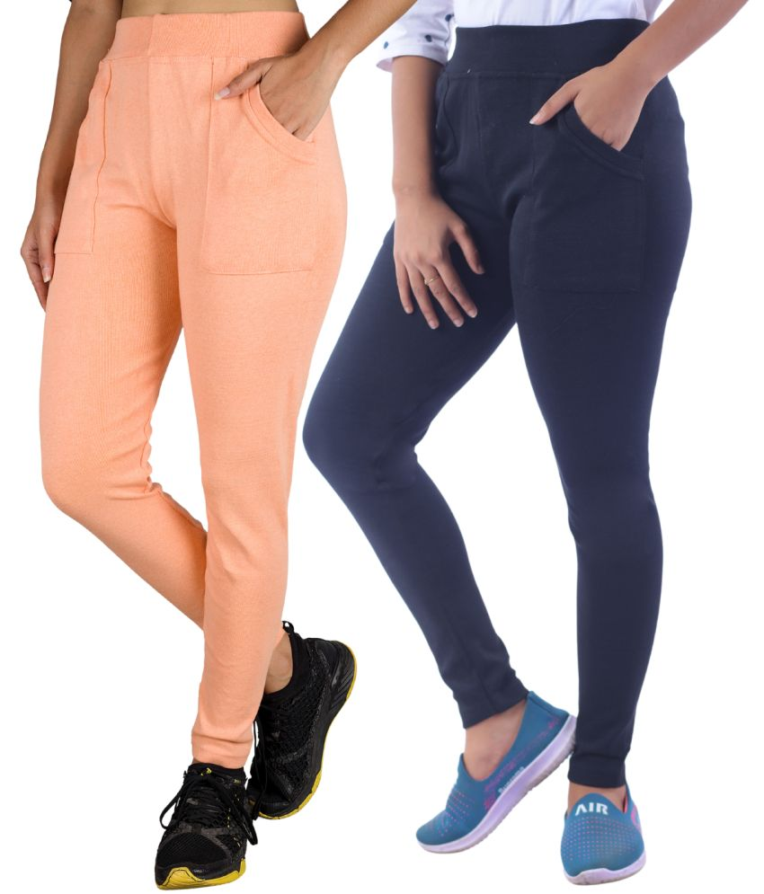     			KARARO JEGGINGS - Cotton Blend Skinny Fit Orange Women's Jeggings ( Pack of 2 )