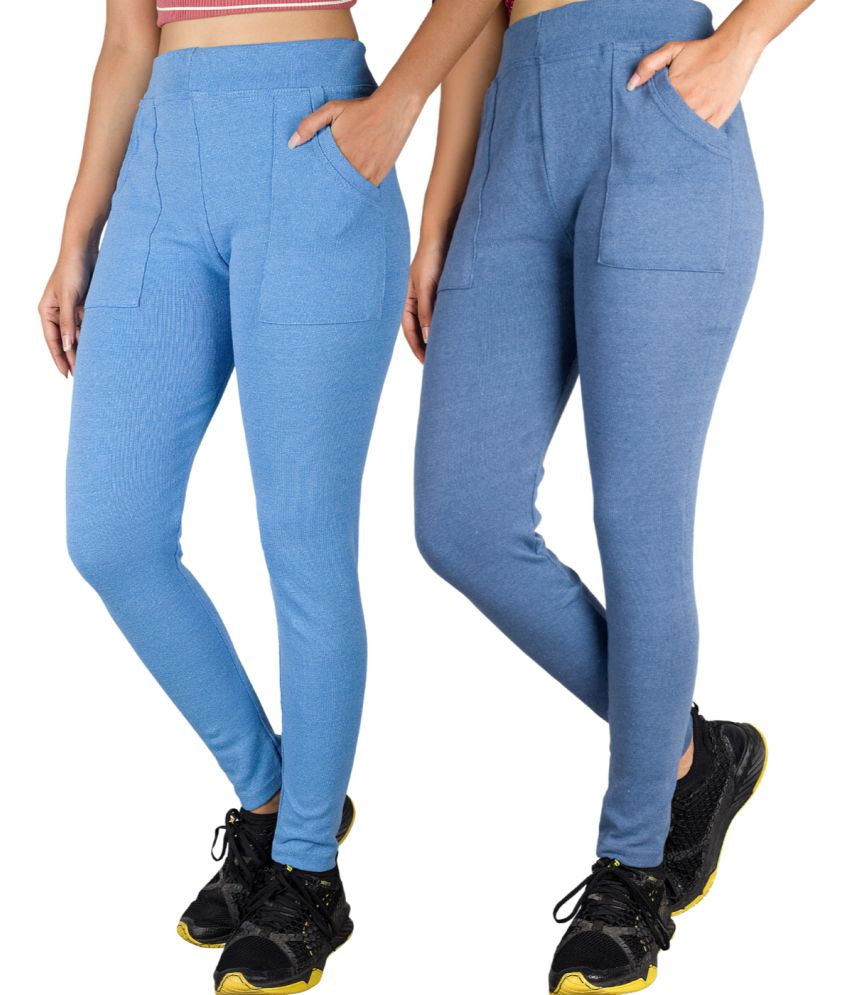     			KARARO JEGGINGS - Cotton Blend Skinny Fit DeepBlue Women's Jeggings ( Pack of 2 )