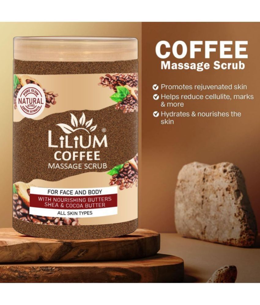     			Lilium Foaming Massage Scrub Coffee 900ml | Shea & Cocoa Butter, Reduces Wrikles & Fines Lines