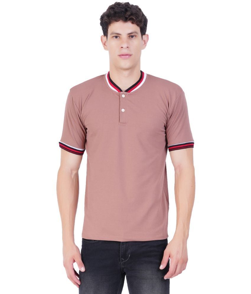     			Rad Prix Cotton Blend Regular Fit Solid Half Sleeves Men's Polo T Shirt - Brown ( Pack of 1 )