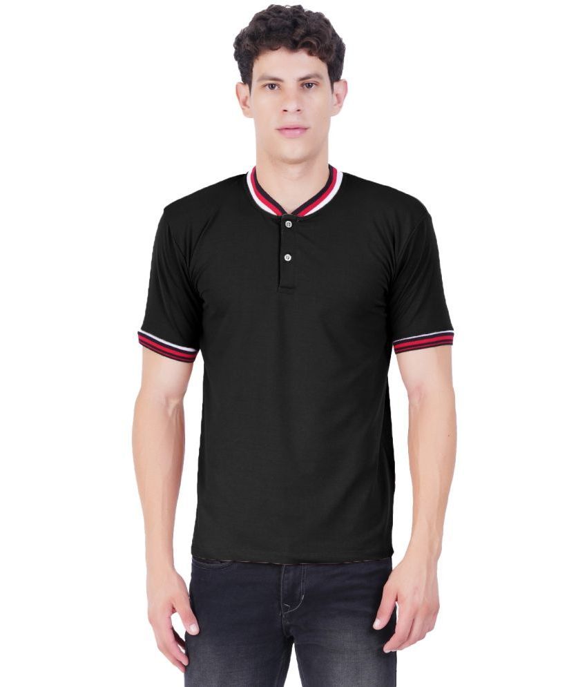     			Rad Prix Cotton Blend Regular Fit Solid Half Sleeves Men's Polo T Shirt - Black ( Pack of 1 )