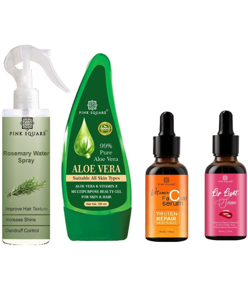     			Rosemary Water Hair Spray 100ml, Multipurpose Aloe vera Gel 130ml, Vitamin-C Serum 30ml & Lip light Serum 30ml Combo 4