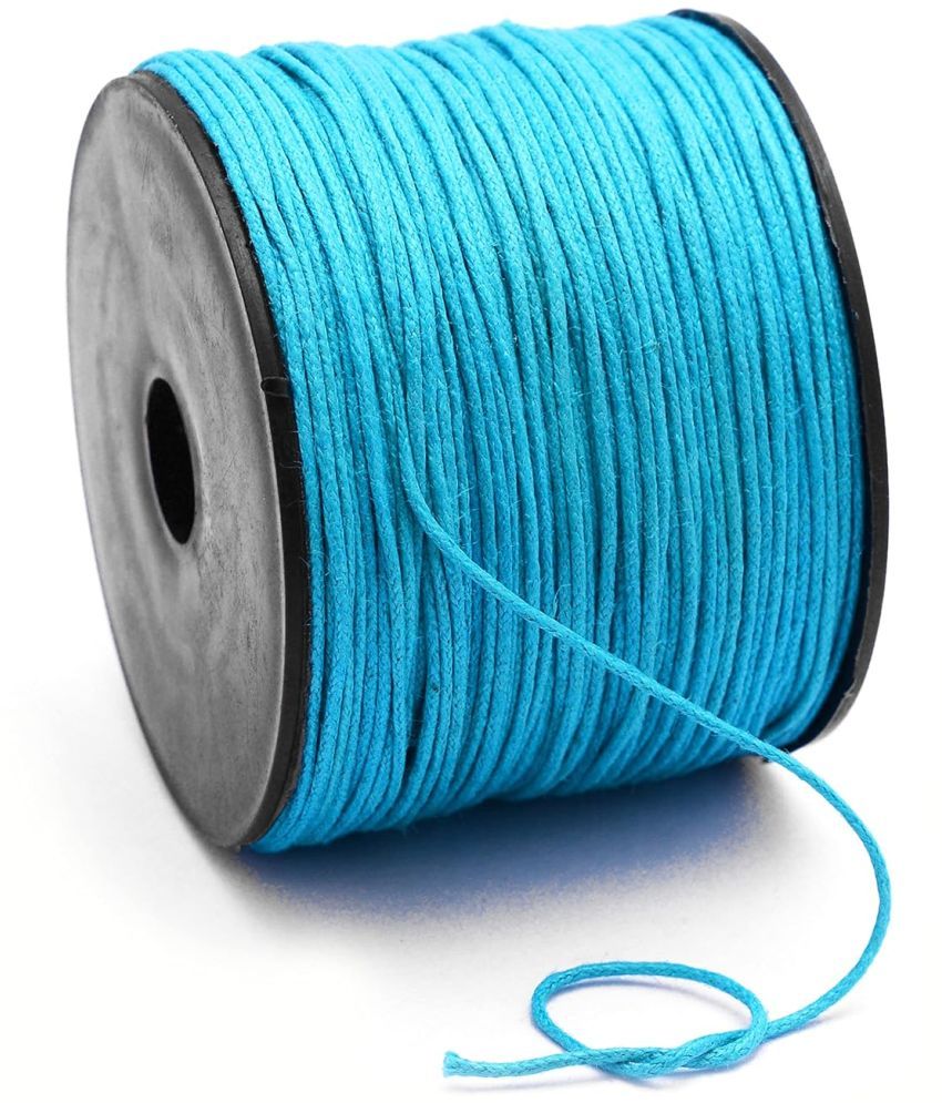     			SIJCM Turquoise Cotton Wax Thread ( Pack of 1 )