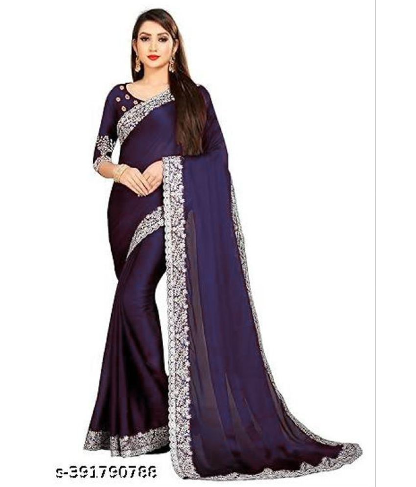     			Shivadit ethnic Georgette Embroidered Saree With Blouse Piece - Blue ( Pack of 1 )