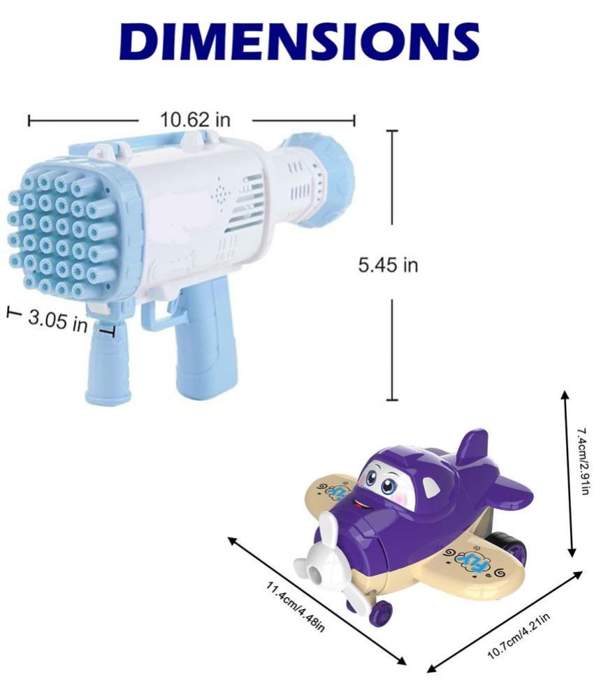     			TOY DEKHO Combo Super Socket 32 Holes Blue Bubble Gun & Deform Cartoon Robot Plane, Friction Powered Toys For Kids Boys Age 3+ Years