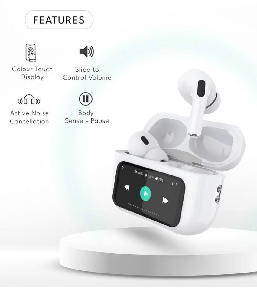     			Vertical9 Earbuds 10hrs Backup In Ear TWS White