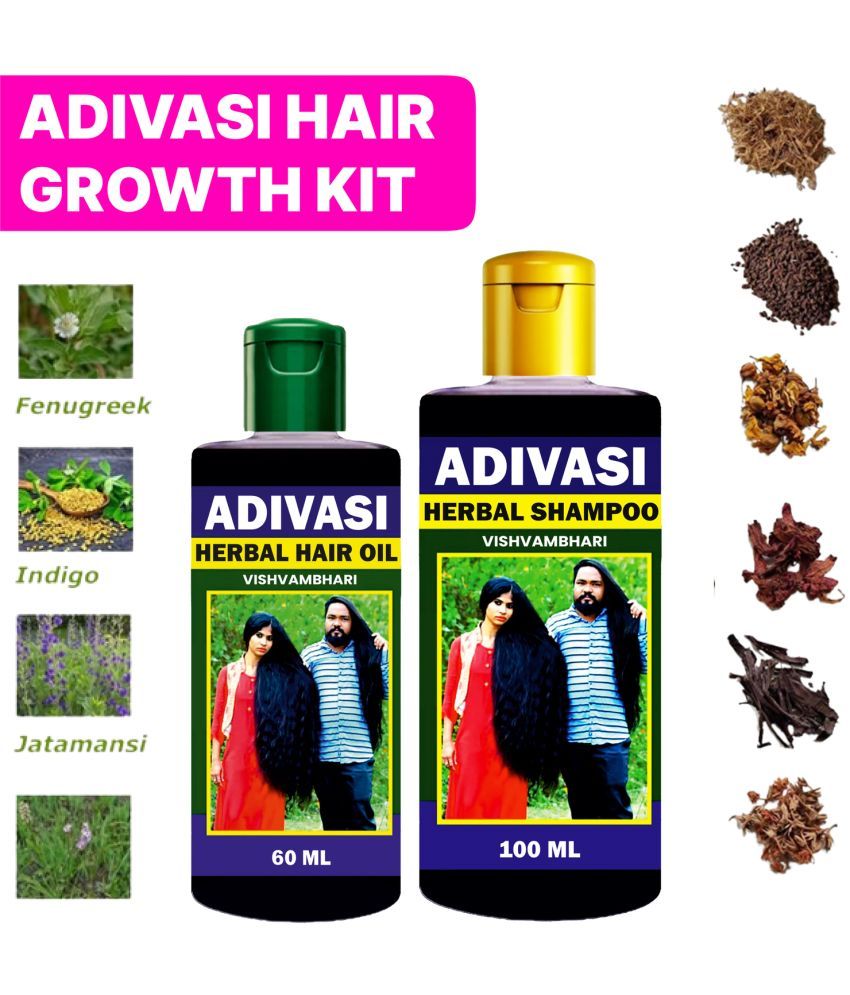     			Vishvambhari Adivasi Hair oil Shampoo Combo Kit for Strength hair & Growth of hair