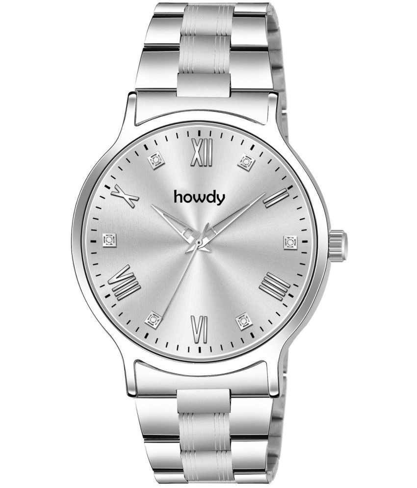     			howdy Silver Metal Analog Men's Watch