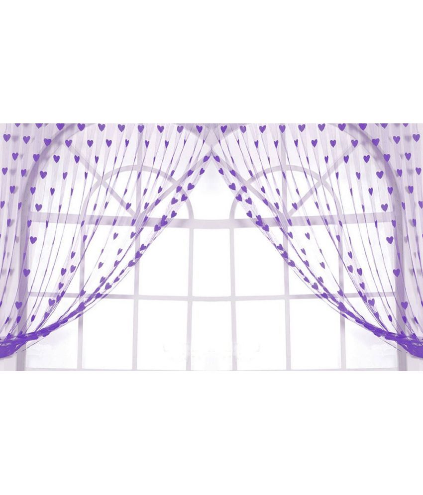     			Handloomwala Abstract Transparent Rod Pocket Curtain 6.5 ft ( Pack of 2 ) - Purple