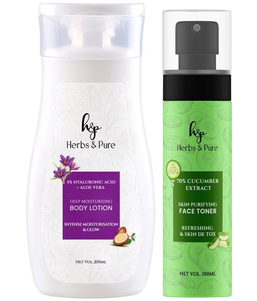     			Herbs and Pure Deep Moisturising Body Lotion Spf 20 & Skin Purifying Cucumber Face Toner (300 ML)