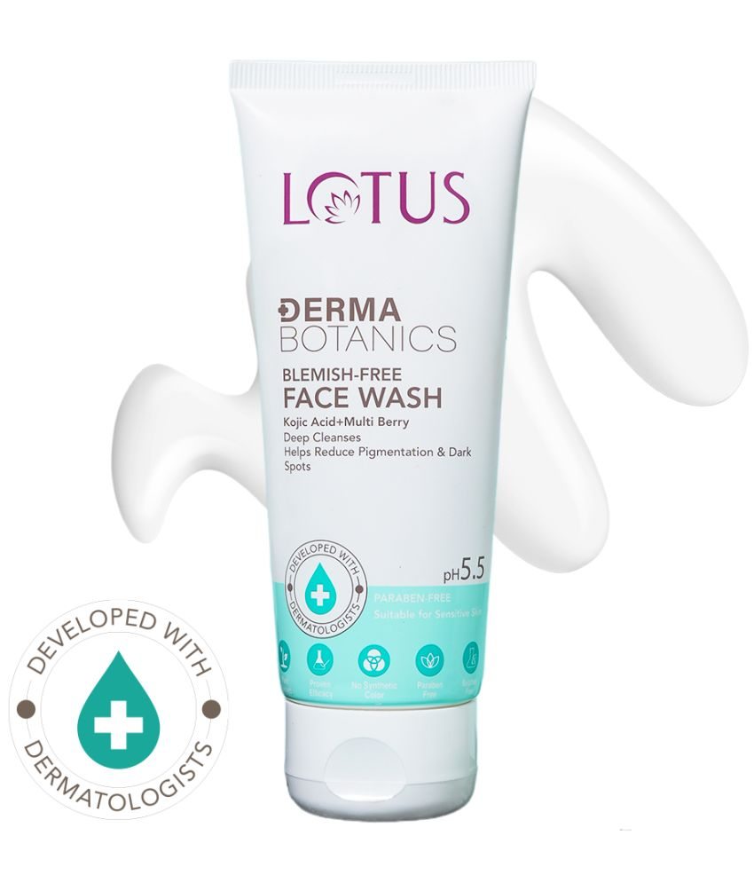     			Lotus DermaBotanics Kojic Acid + Multi Berry Blemish-Free Face Wash, pH5.5, For Sensitive Skin, 100g