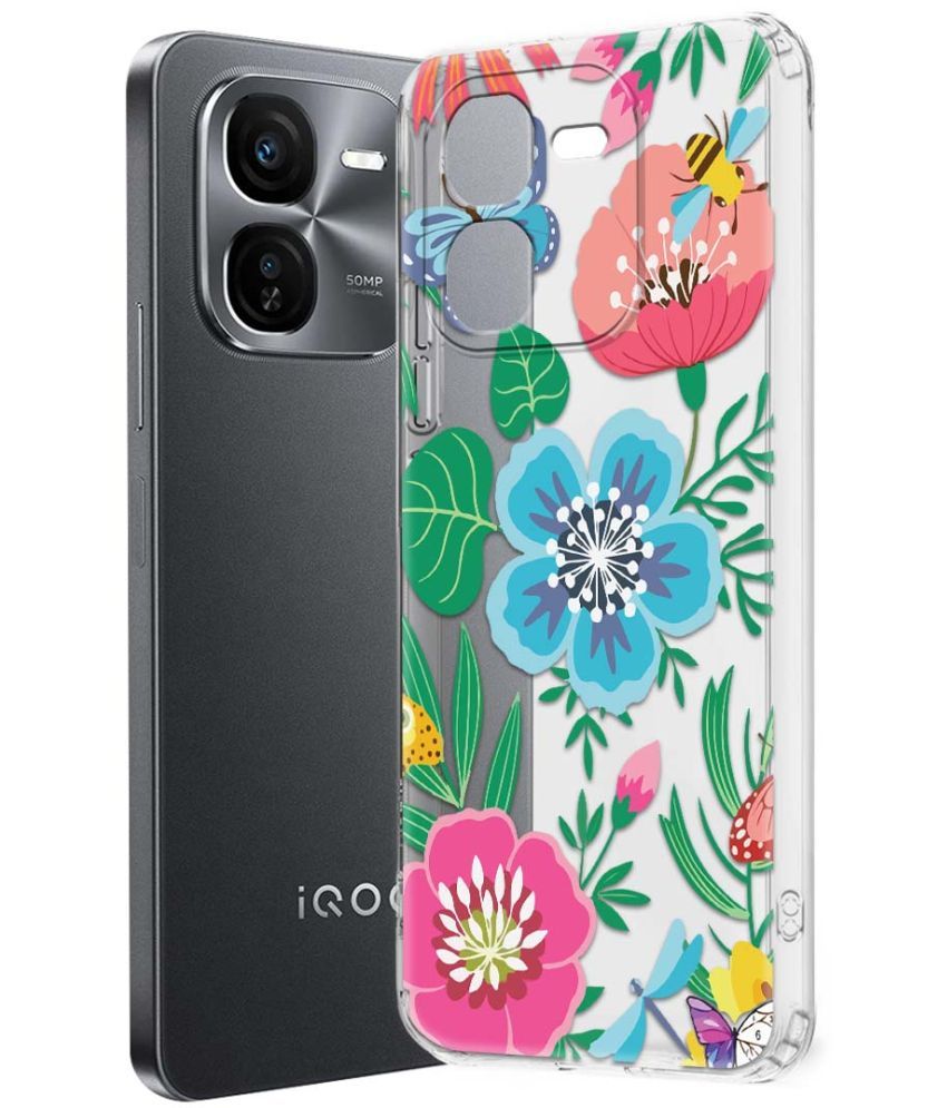     			NBOX Multicolor Printed Back Cover Silicon Compatible For iQOO Z9x 5G ( Pack of 1 )