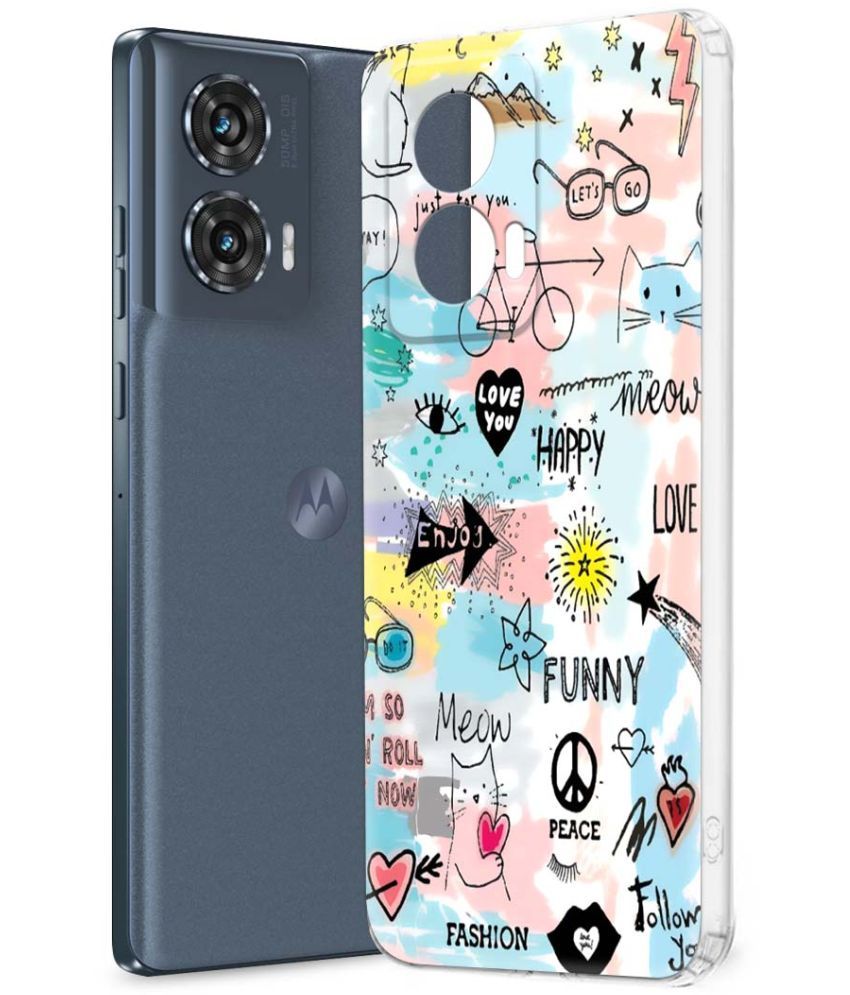     			NBOX Multicolor Printed Back Cover Silicon Compatible For Moto Edge 50 Fusion ( Pack of 1 )