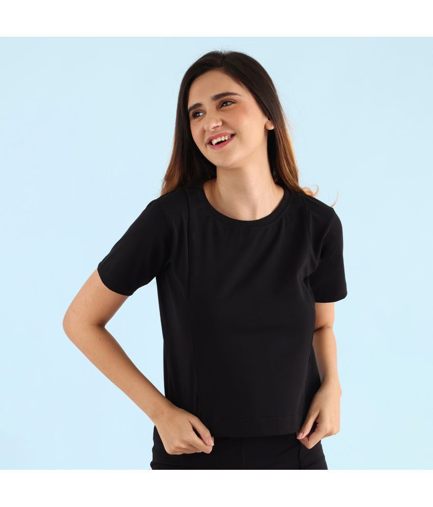     			Nite Flite Black Cotton Women's Regular Top ( Pack of 1 )