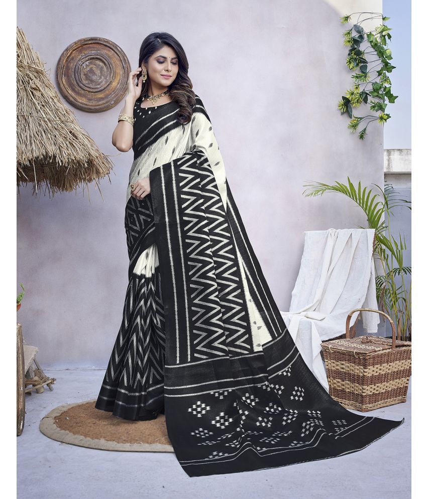     			Yashika Art Silk Printed Saree With Blouse Piece - BLACK ( Pack of 1 )