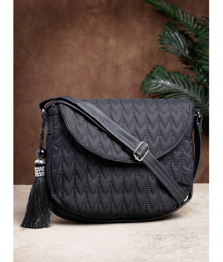     			Anekaant Black Polyster Sling Bag