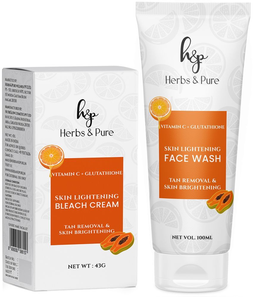     			Herbs and Pure Daily Skincare Combo - Skin Lightening Vitamin C Face Wash and Bleach Cream (143 ML)