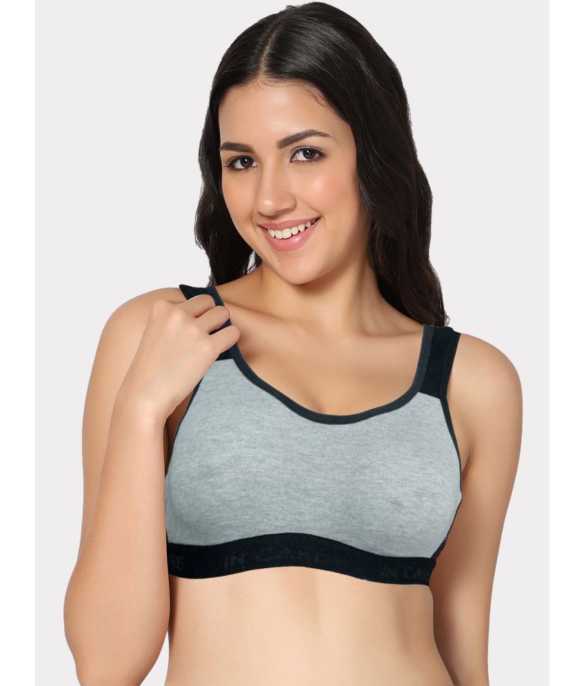     			IN CARE LINGERIE Grey Melange Cotton Blend Non Padded Women's Minimizer Bra ( Pack of 1 )