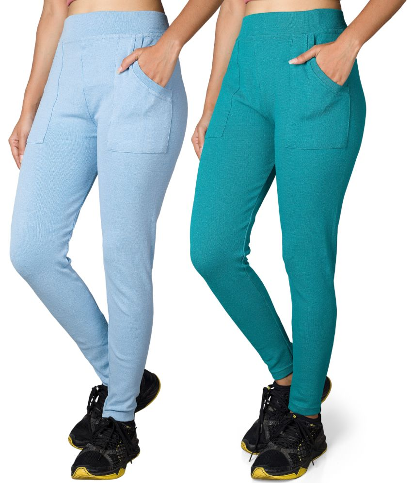     			KARARO JEGGINGS - Cotton Blend Skinny Fit Light Blue Women's Jeggings ( Pack of 2 )