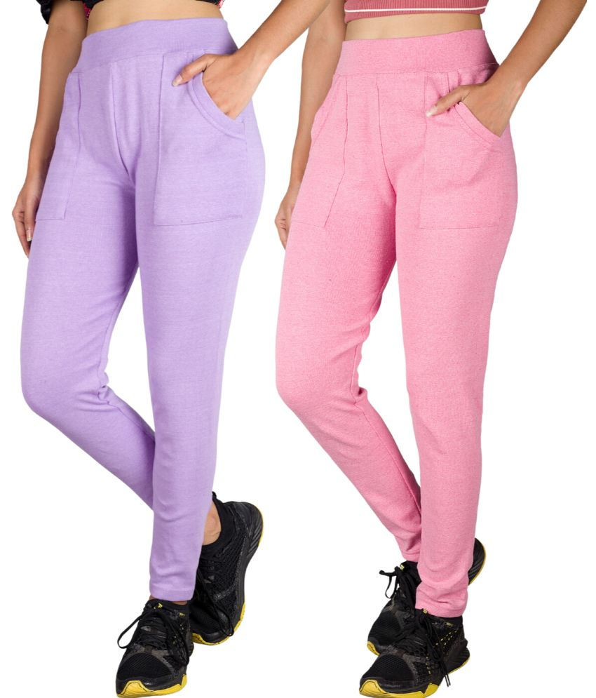     			KARARO JEGGINGS - Cotton Blend Skinny Fit Lavender Women's Jeggings ( Pack of 2 )