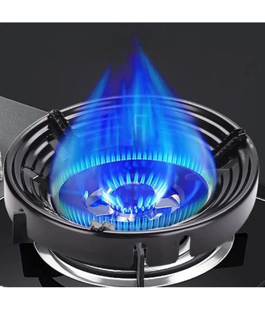     			RAMDEV ENTERPRISE Black Gas Saver Burner Stand Gas Chula Burner Gas Saver Stand Jali Ring Fire & Windproof Energy Saving, Gas Chula Support Stand 4 Legs Supported For Indian Gas 0.7mm.