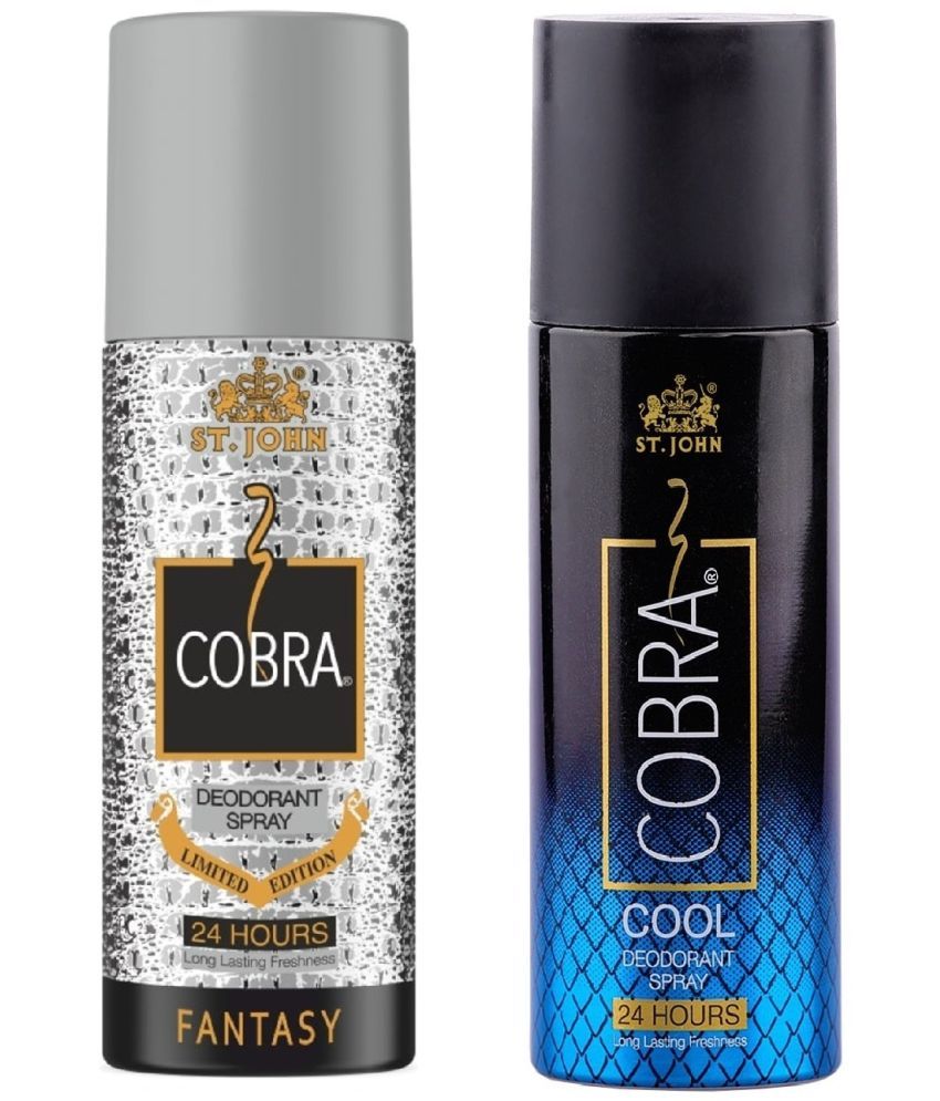     			ST.JOHN Cobra Fantasy & Cool Long Lasting Deodorant Spray for Men 150ml- Pack of 2