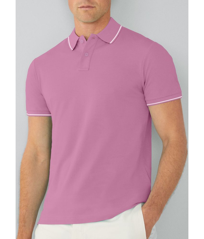     			Supersquad Cotton Regular Fit Solid Half Sleeves Men's Polo T Shirt - Pink ( Pack of 1 )