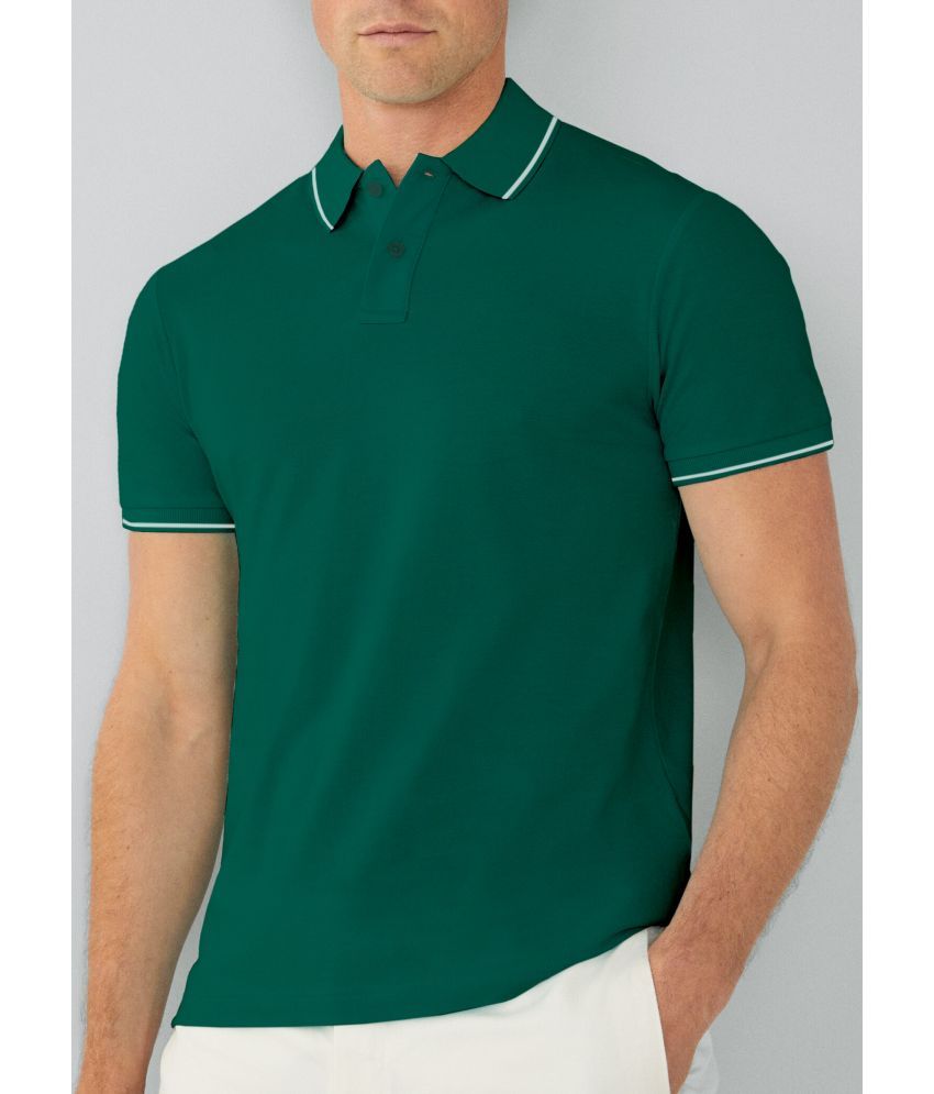     			Supersquad Cotton Regular Fit Solid Half Sleeves Men's Polo T Shirt - Dark Green ( Pack of 1 )