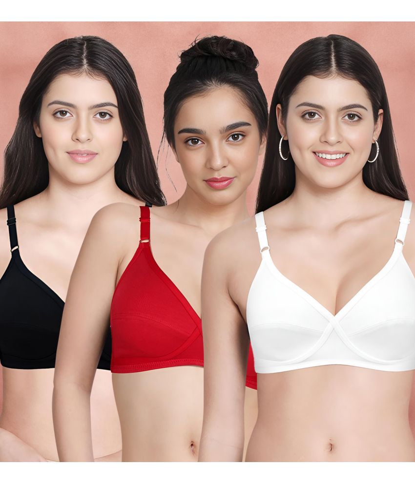     			Susie Pack of 3 Cotton Non Padded Women's Everyday Bra ( Multicolor ) susi-c3b-2029