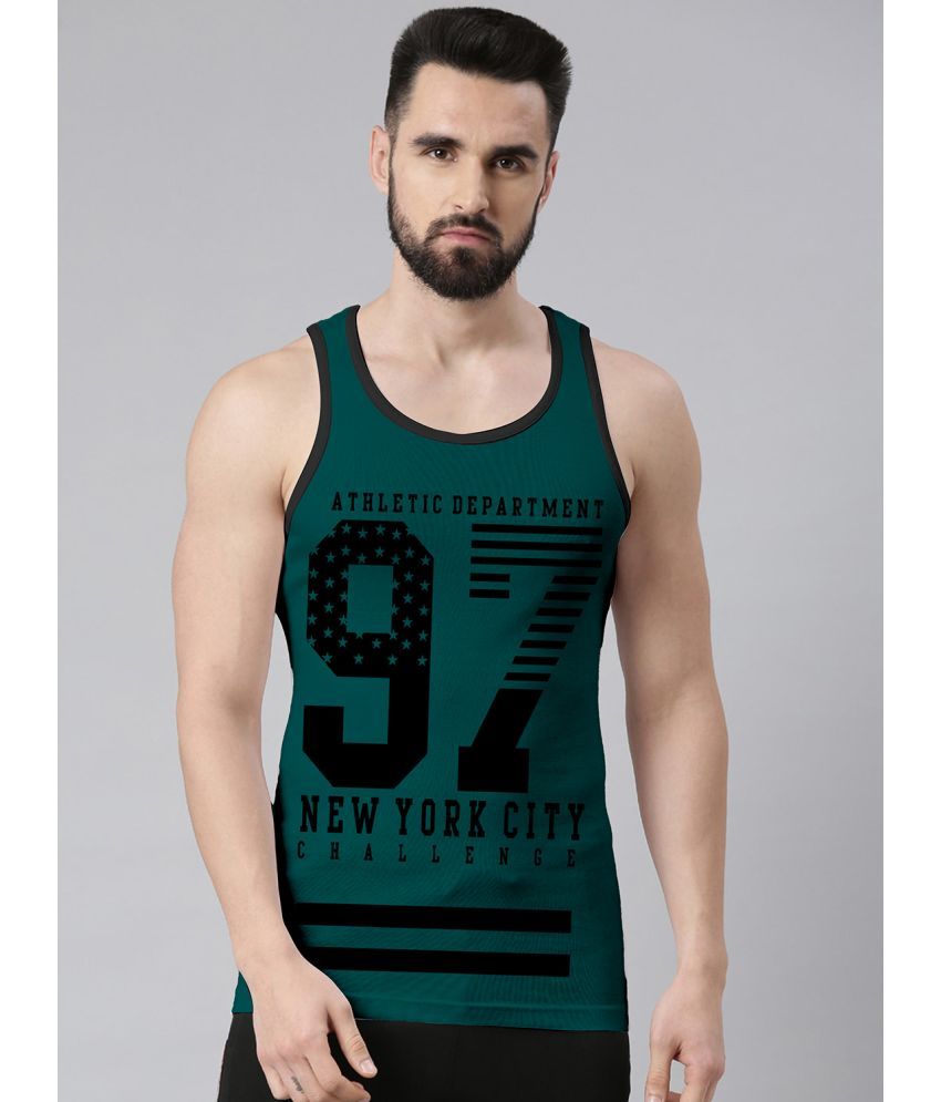     			happy khajana Polyester Regular Fit Solid Sleeveless Men's T-Shirt - Teal ( Pack of 1 )