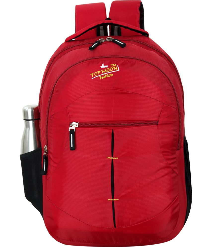     			topmoon fashion RED PU Backpack ( 35 Ltrs )