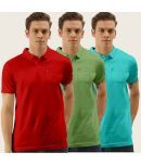 TAB91 Cotton Blend Slim Fit Solid Half Sleeves Men's Polo T Shirt - Maroon ( Pack of 3 )