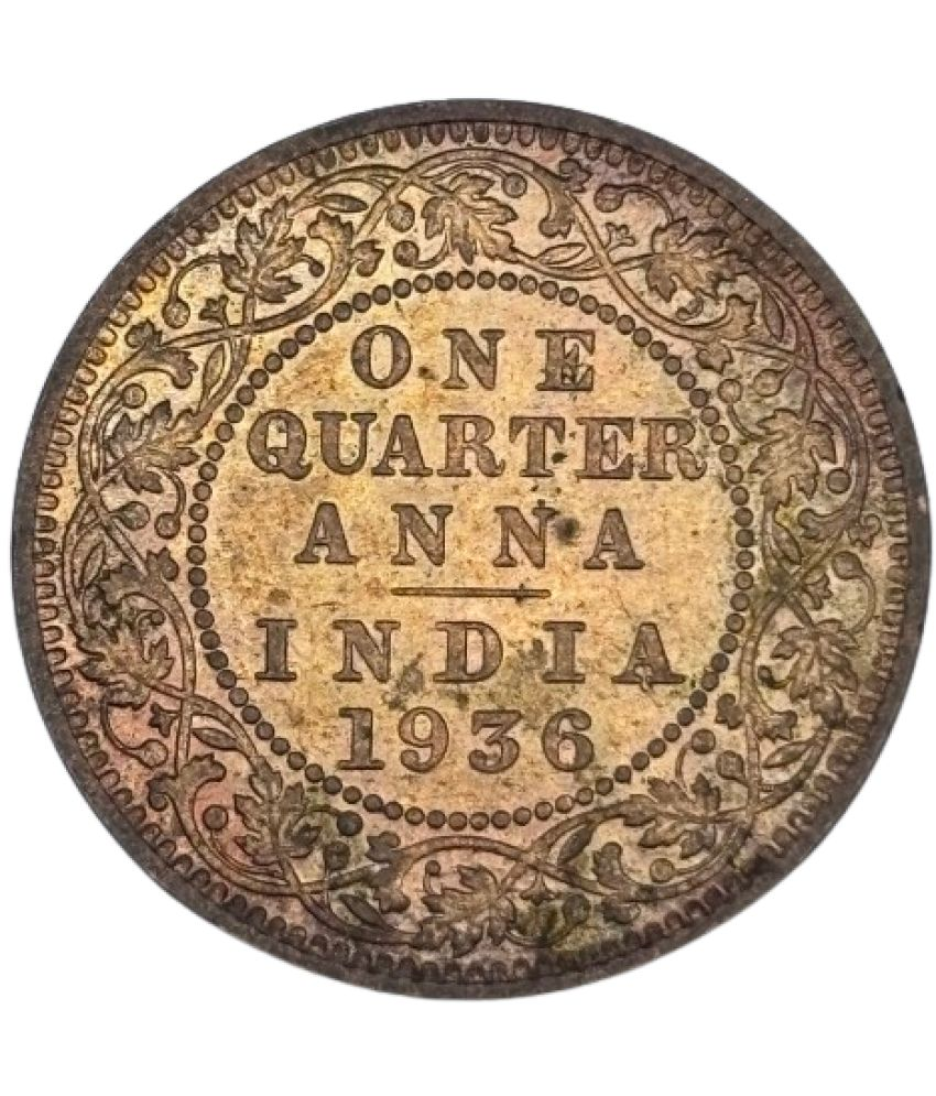     			1936 ONE QUARTER INDIA UNIQUE AND RARE TO FIND COIN IN AMAZING CONDITION