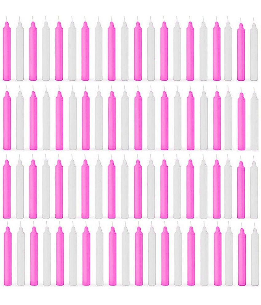     			ASIDEA Multicolour Tapered Candle 10 cm ( Pack of 80 )