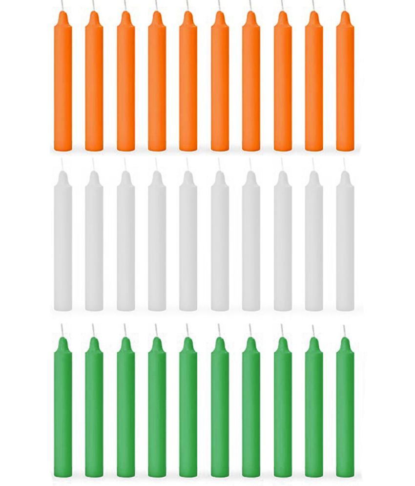     			ASIDEA Multicolour Tapered Candle 10 cm ( Pack of 30 )