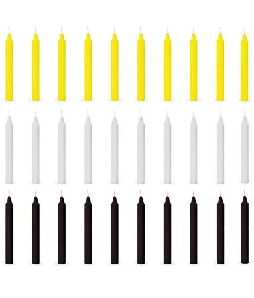     			ASIDEA Multicolour Tapered Candle 10 cm ( Pack of 30 )