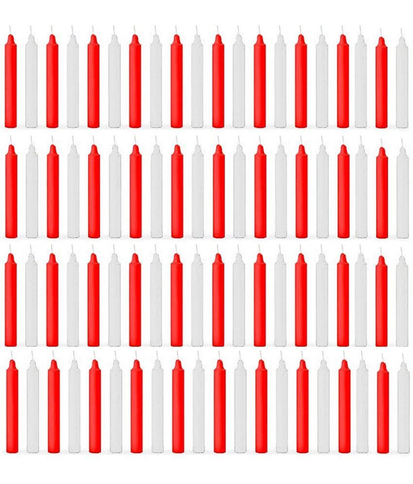     			ASIDEA Multicolour Tapered Candle 10 cm ( Pack of 80 )