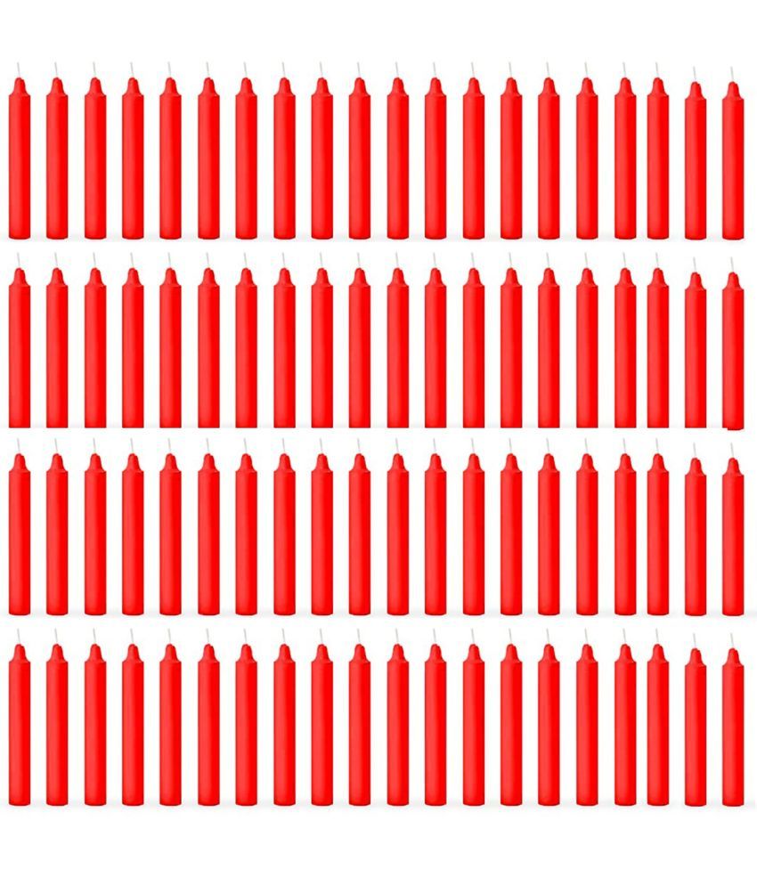     			ASIDEA Red Tapered Candle 10 cm ( Pack of 80 )