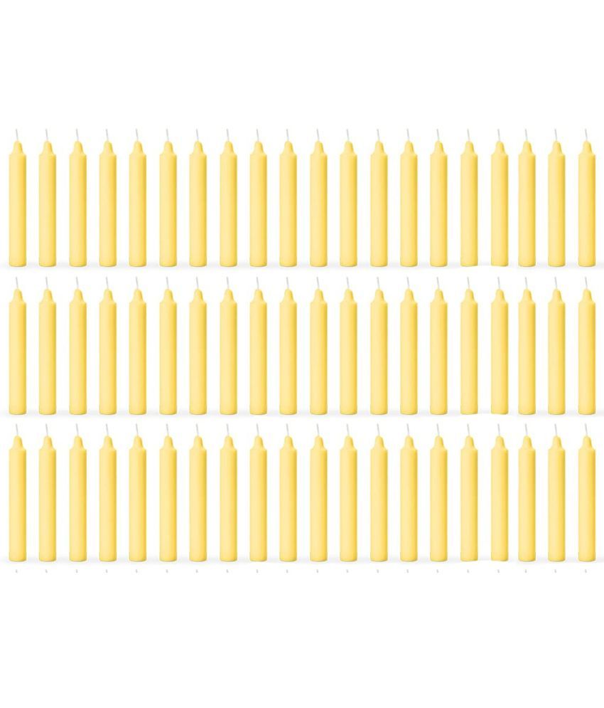     			ASIDEA Yellow Tapered Candle 10 cm ( Pack of 60 )