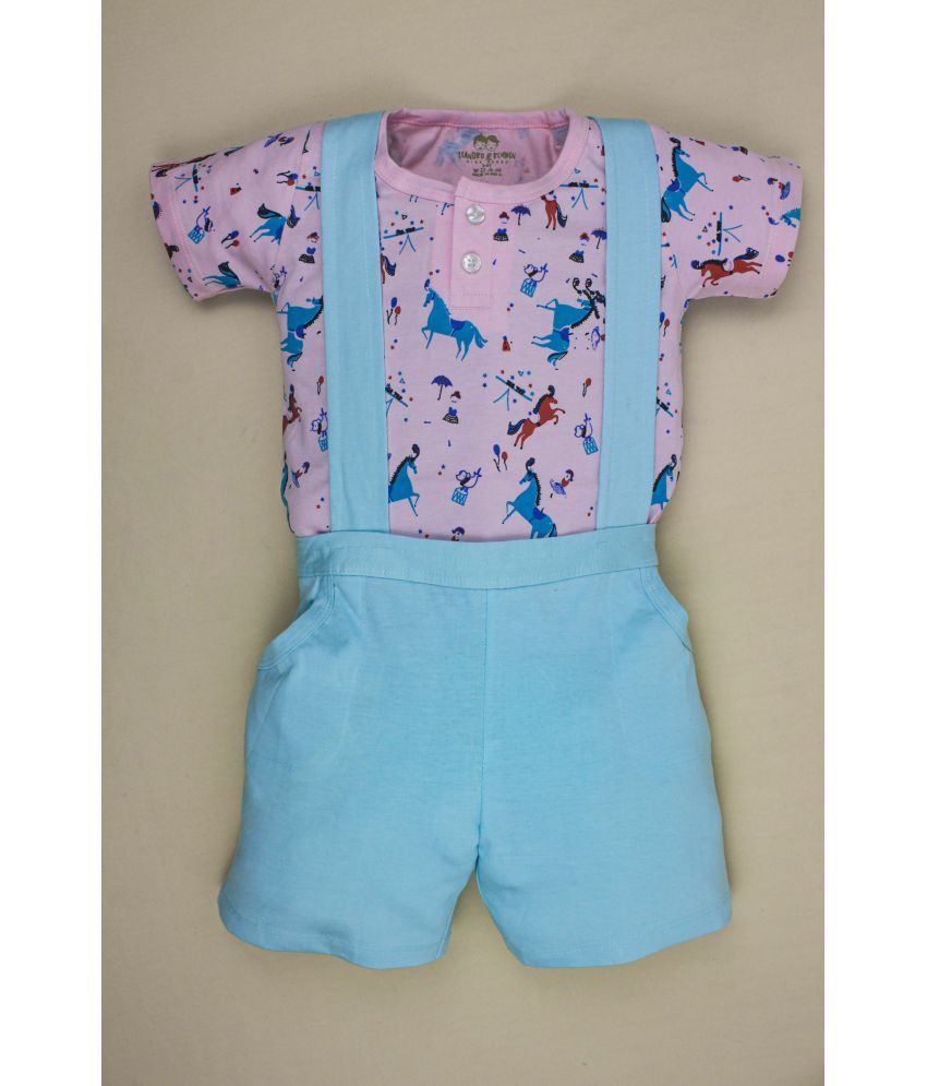     			BEING IBAN Pink Cotton Unisex Dungaree Sets ( Pack of 1 )