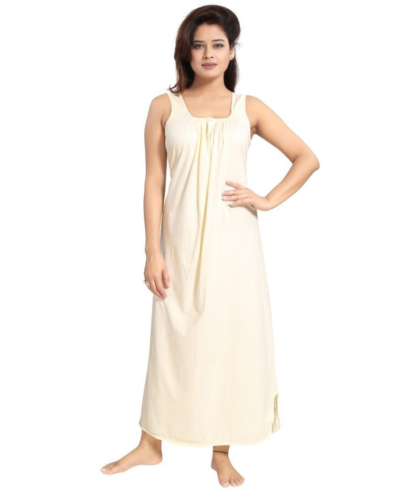     			Cinco Off White Cotton Blend Women's Nightwear Nighty & Night Gowns ( Pack of 1 )